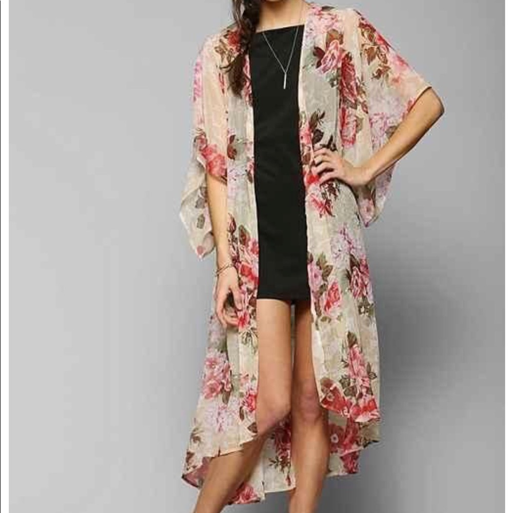 Sheer rose kimono